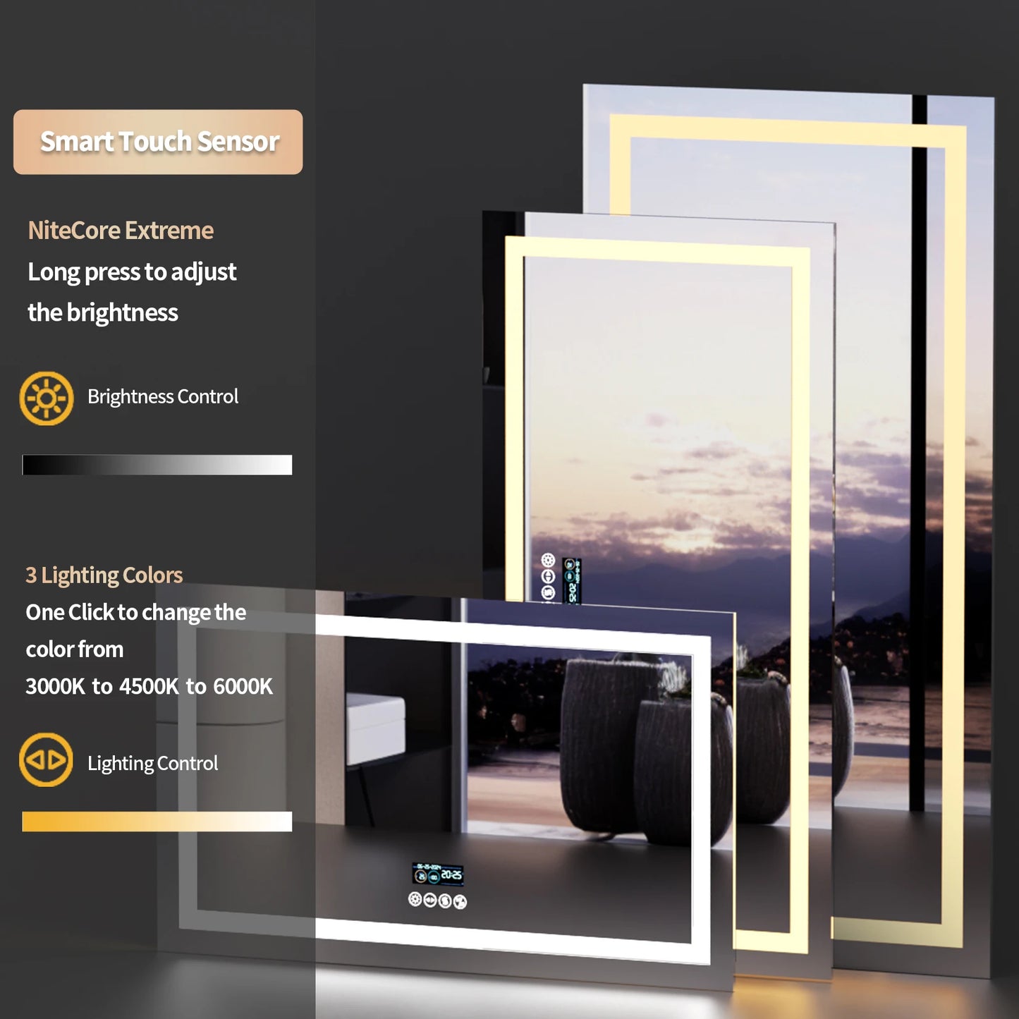 Mirror with Lights, Bluetooth