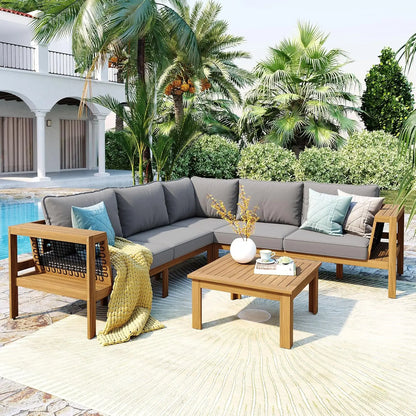 Outdoor Sofa Set with Coffee Table,