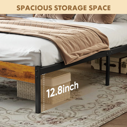 Metal Platform Bed Frame No Box Spring