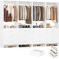 8FT Wood Closet Organizer System with Hanging Rods