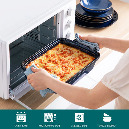 Casserole Baking Dish with lid; Stoneware casserole; Microwave safe