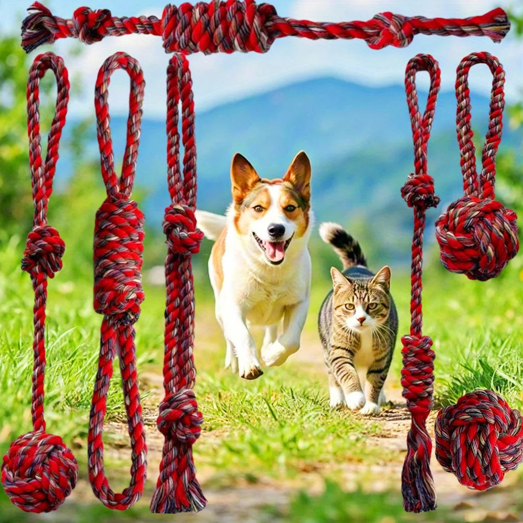 Heavy-Duty Dog Chew Rope Toys with Braided Knots