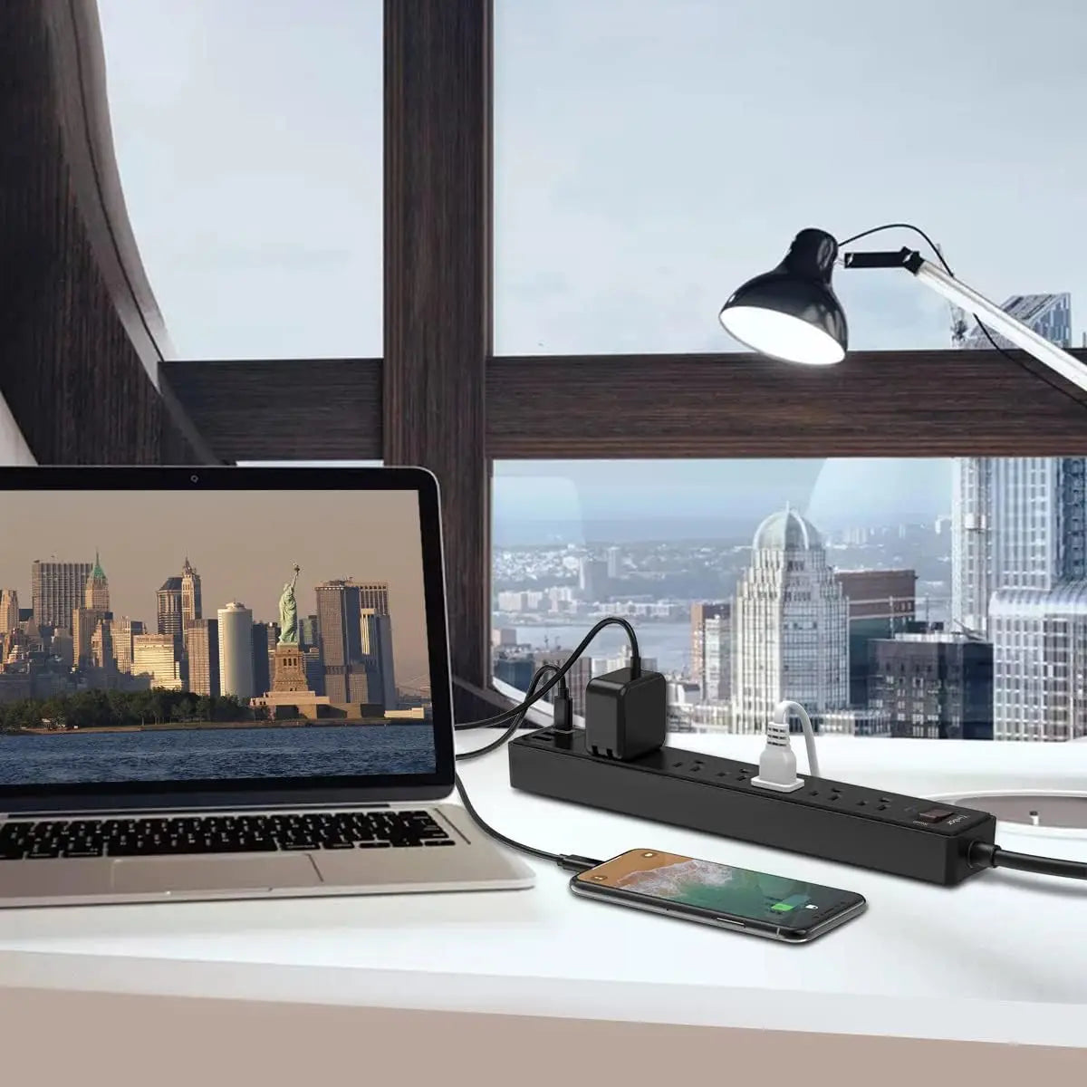 6Ft Power Strip Surge Protector
