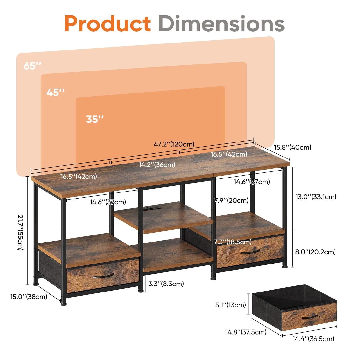 TV Entertainment Center For Living Room Media Console