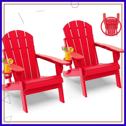 Foldable Adirondack Chairs Set of 2