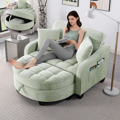 Chaise Lounge Chair Indoor with Ottoman