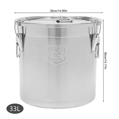 Stainless Steel Airtight Container Food Storage Bucket with Lid