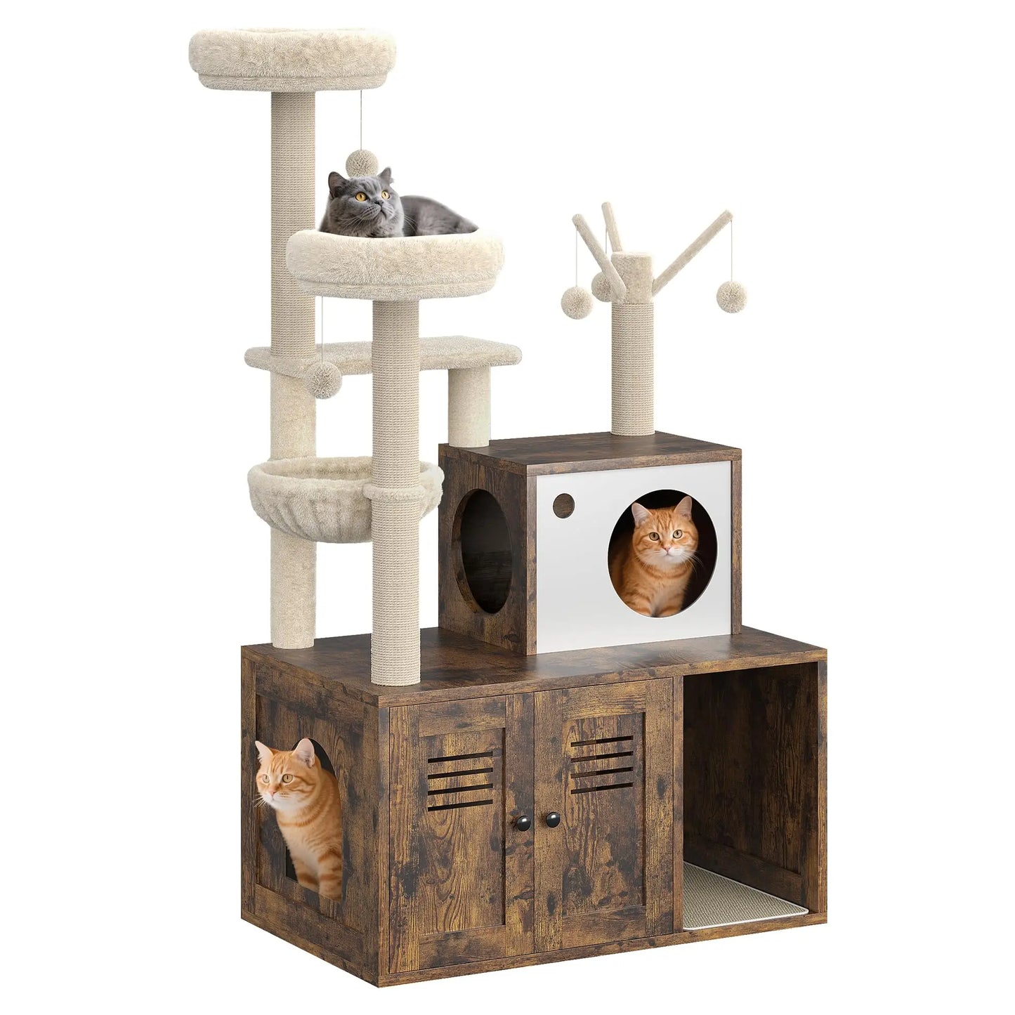 Cat Condo, Scratching Posts & Litter Cabinet For Indoor Cats