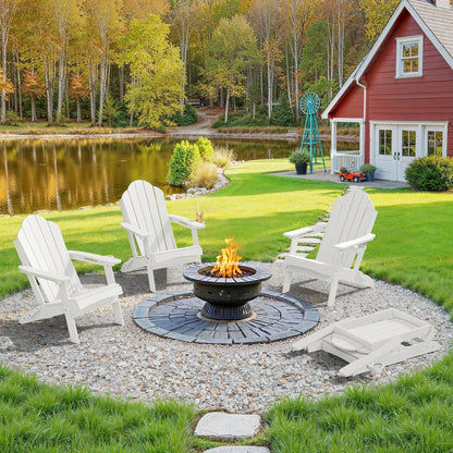 Folding Adirondack Chair, Set of 4, Cup Holder