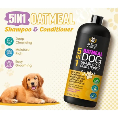 Shampoo and Conditioner for Itchy Skin Relief Puppy Shampoo for Sensitive Skin , Deodorizes and Detangles