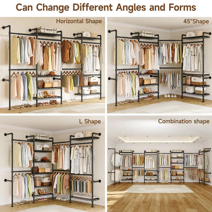 Closet Organizer System with Rods Expandable