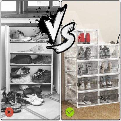 Transparent Plastic Stackable Shoe Storage Boxes