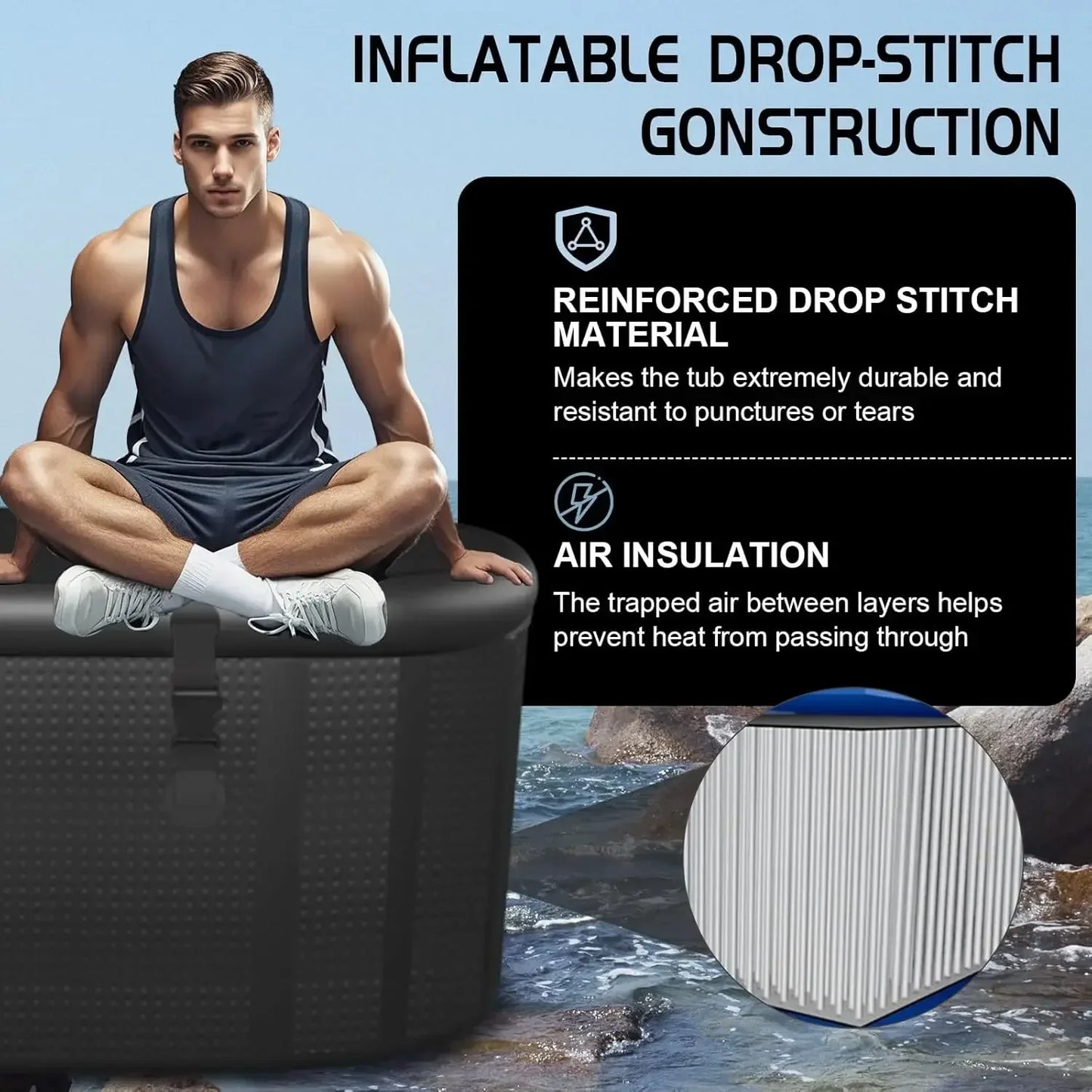 Ice Bath Tub for Recovery Compatible with Water Chillers