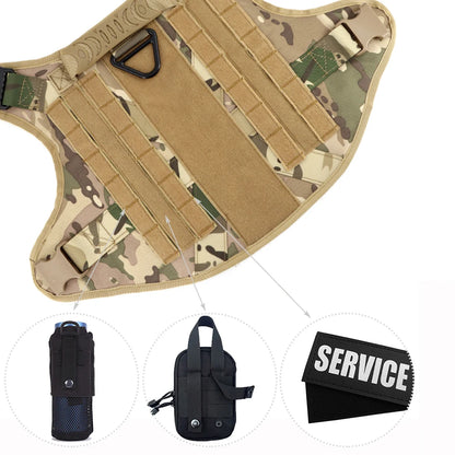 Tactical Dog Harness Leash Set for Training Walking, & Hunting