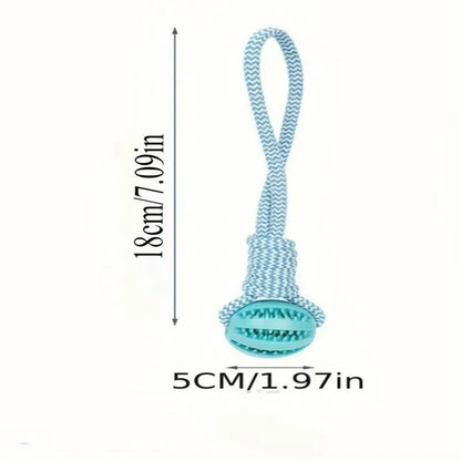 Rope & Rubber Dog Chew Ball, Treat Dispenser
