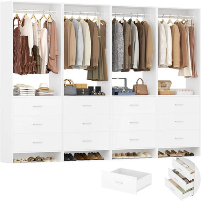 Wood Closet System Walk-in Closet Organizer Wardrobe Storage