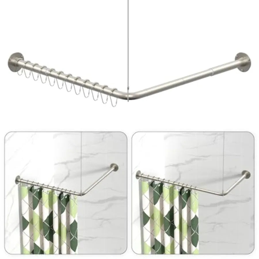 L Shaped Shower Curtain Rods Adjustable