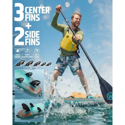 12'x36 Inflatable Paddle Board, 500lbs Extra Wide Stand Up Paddleboard for Adults with Premium SUP Accessories Kit & Backpack