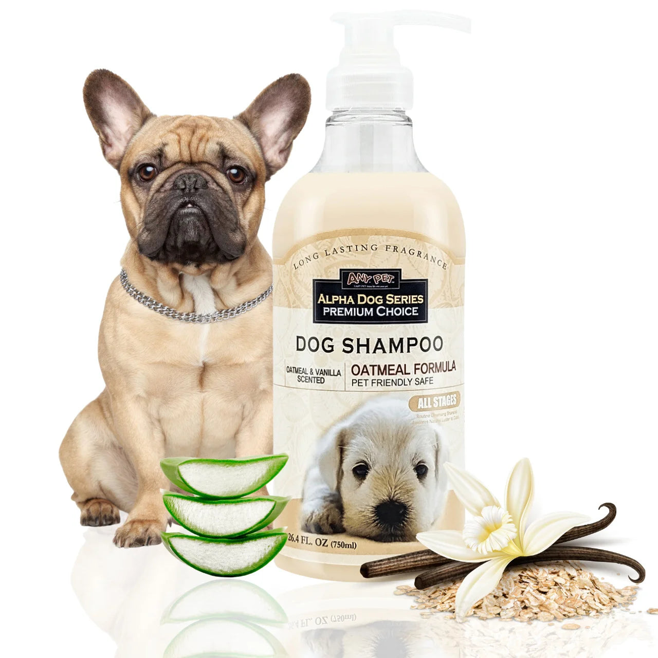 Oatmeal Grooming Shampoo with Aloe Vera, pH-Balanced, Tear-Free, Long Lasting Fragrance