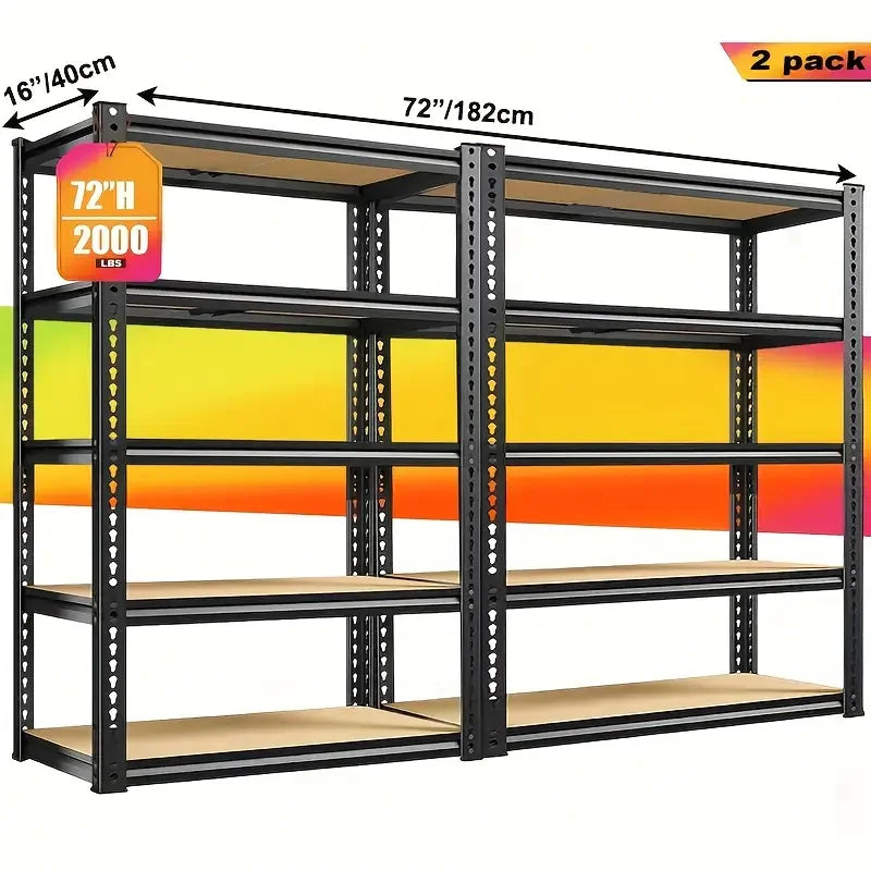 Heavy-duty Metal Storage Rack, Adjustable Height