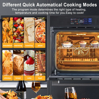 Wall Oven 24" , 70L, 8 Baking Modes, With Air Frying Function