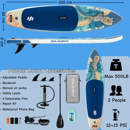 Inflatable Paddle Board with Premium Accessories, Suitable for Sea or Lake