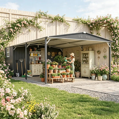 Metal Carport Storage Shed