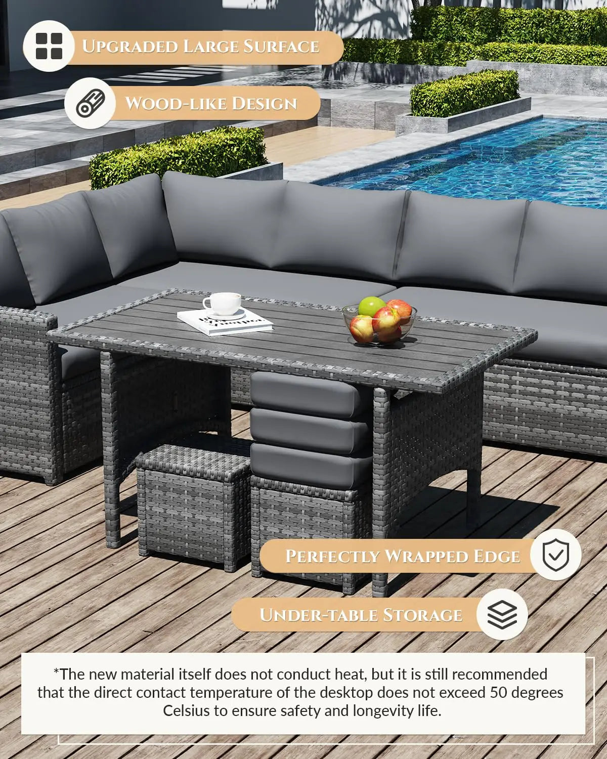 Outdoor Sofa Set, All Weather Wicker