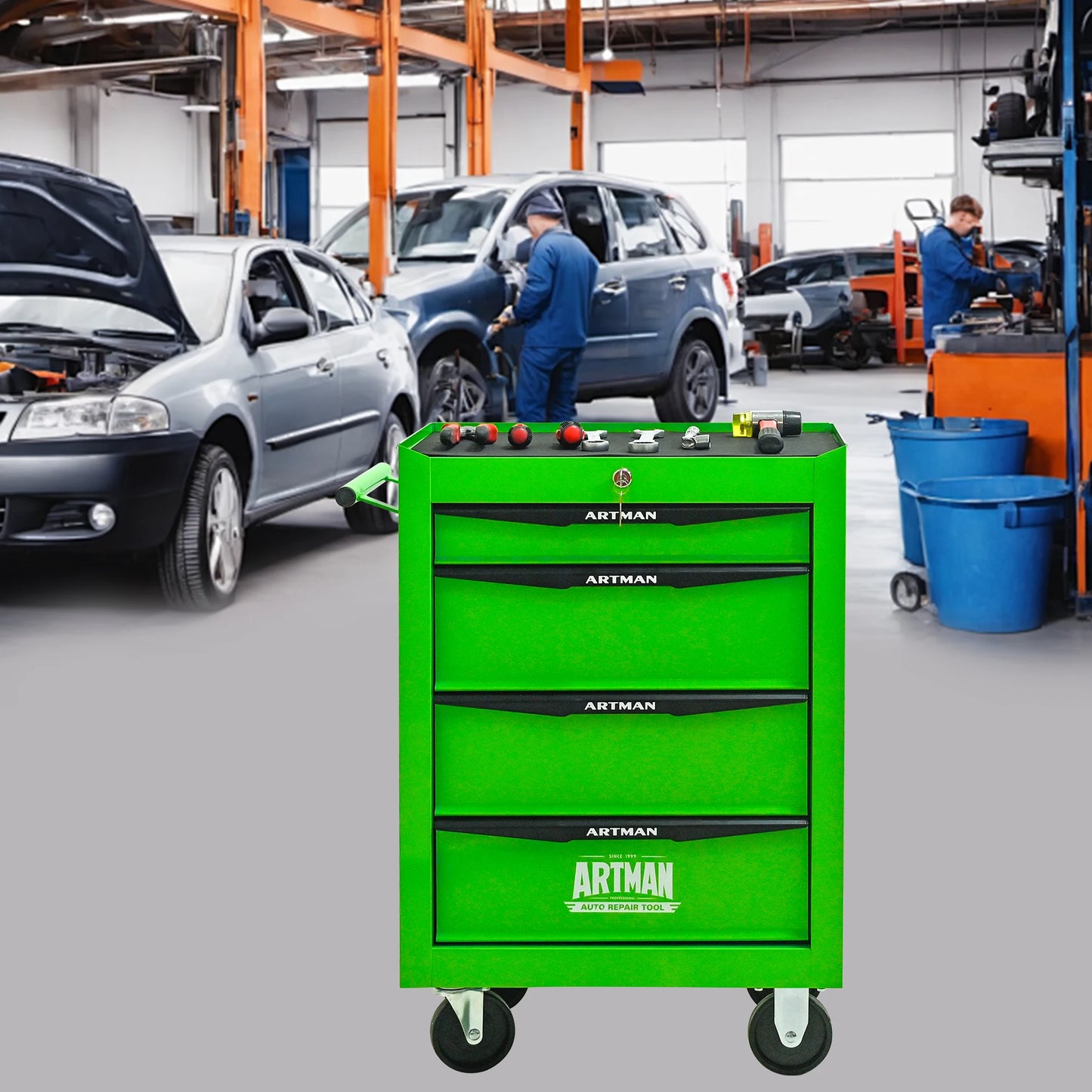Rolling Metal Tool Chest with 7 Drawers