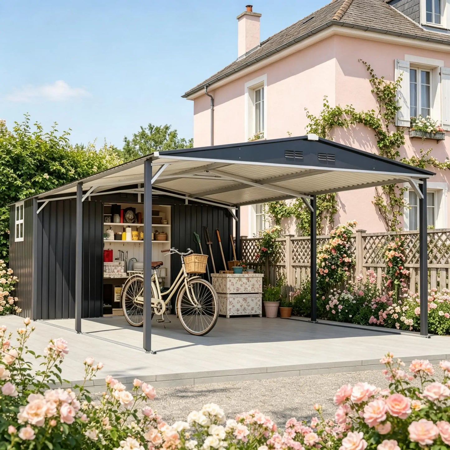 Metal Carport Storage Shed
