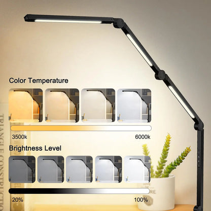 Desk Lamp with Clamp Flexible 4 sections Swing Arm