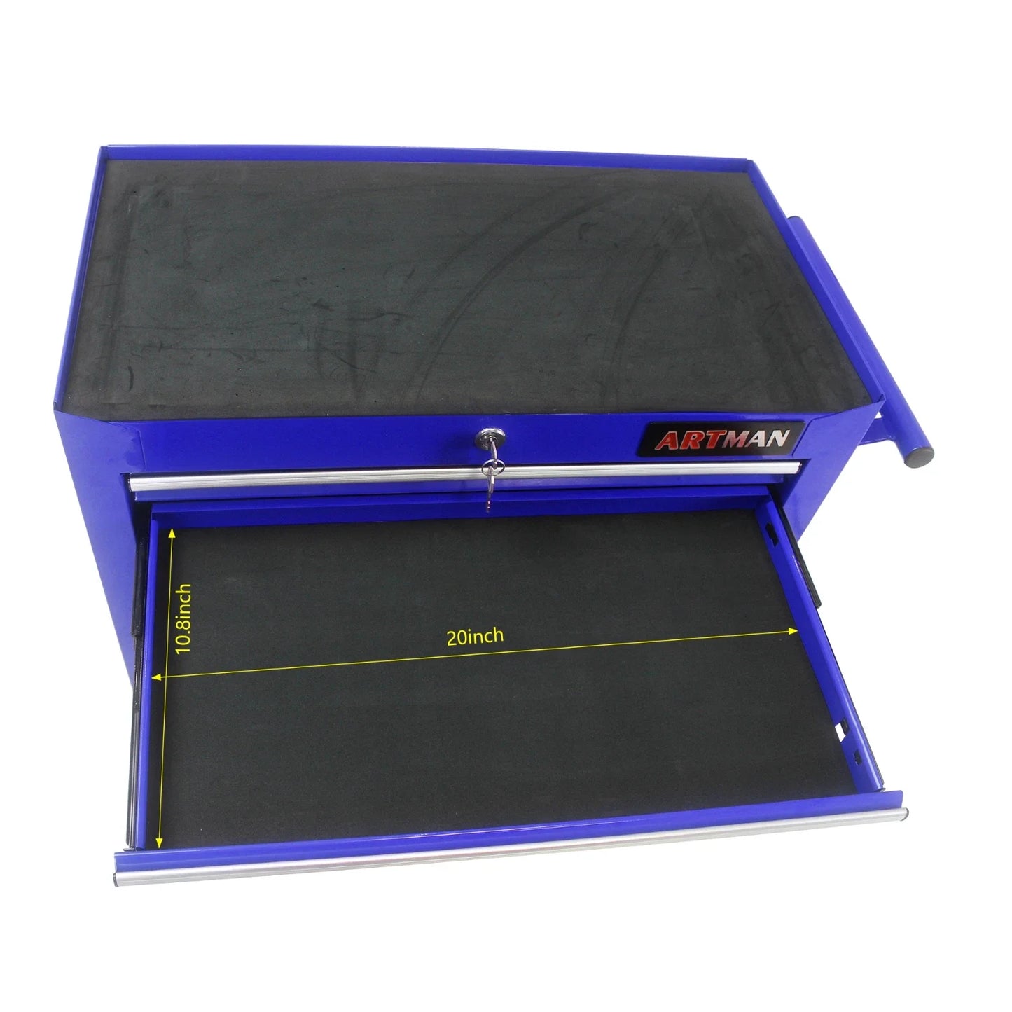 7 Drawer Rolling Tool Box with Key Lock for Garages, Workshops, Repair Shops