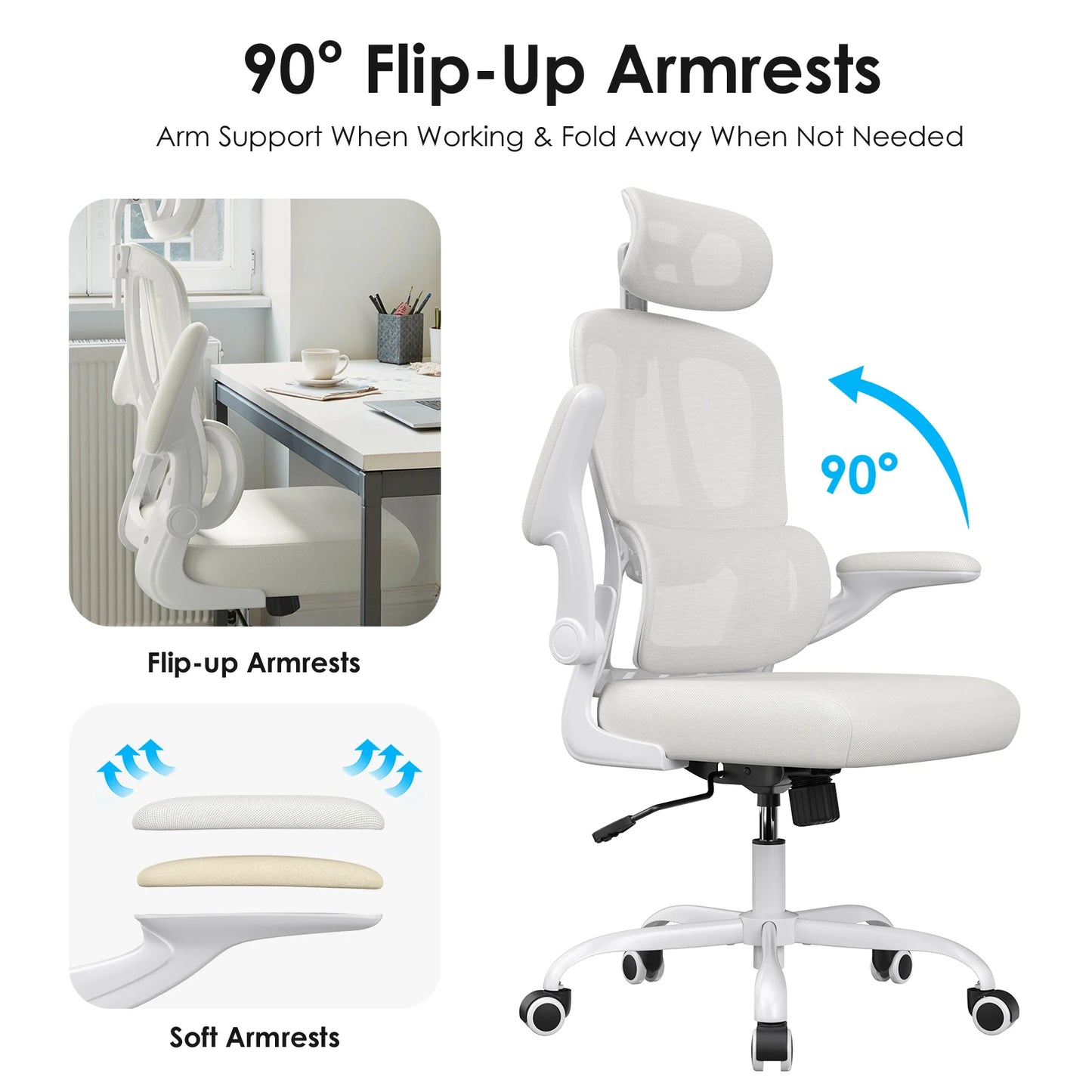 Office Chair with Headrest and Lumbar Support