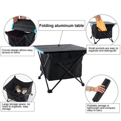 Portable Folding Camping Table Aluminium Alloy Ultralight Computer Bed Table Outdoor Garden Camp Party BBQ Picnic Foldable Table