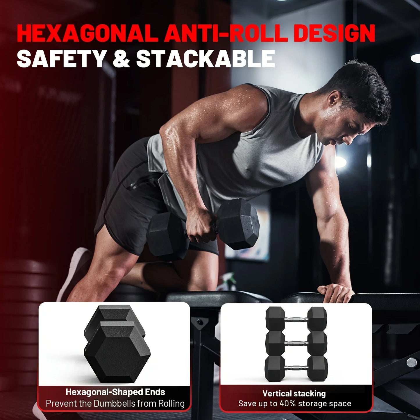 Dumbbell Set Rubber Encased