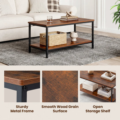 Wood Coffee Table with Storage