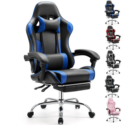 Chair Adjustable Swivel, Leather with Headrest and Lumbar Support