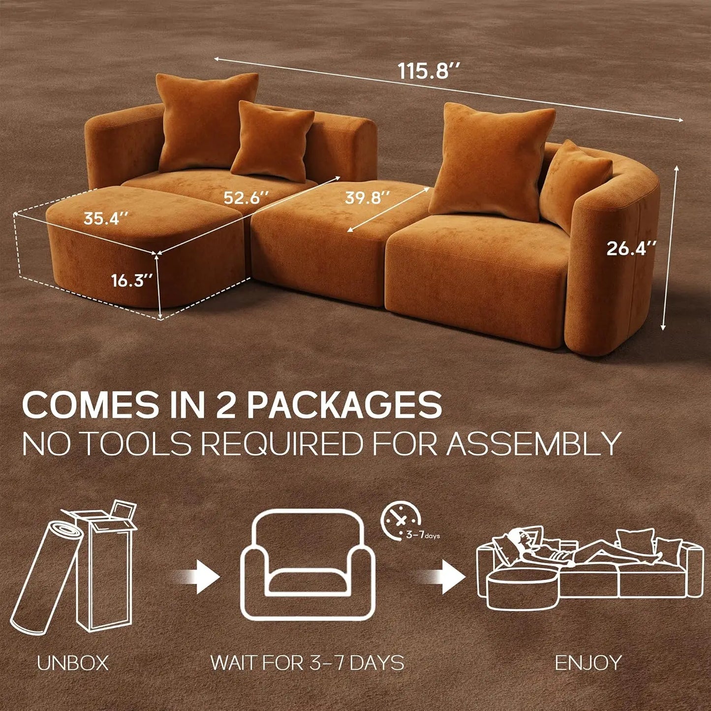 Sectional Couches with Ottoman