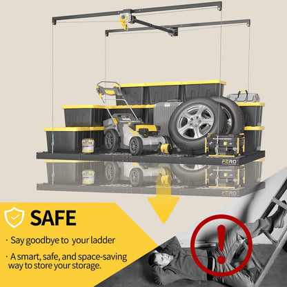 Overhead Garage Storage Rack, Lift System
