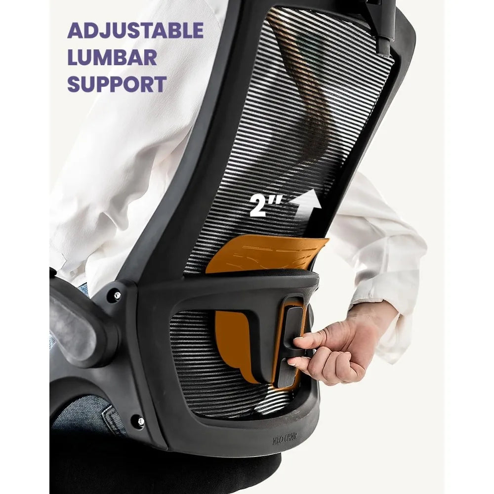 Office Desk Chair High Back Mesh Chair, Adjustable Arms & Lumbar