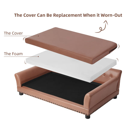 Pet Sofa Bed: Waterproof with Removable Cushion