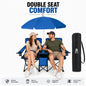 2-Seater  Folding Camping Chair with Built-in Umbrella