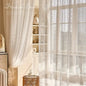 Lace embroidered mesh knitted sheer curtains