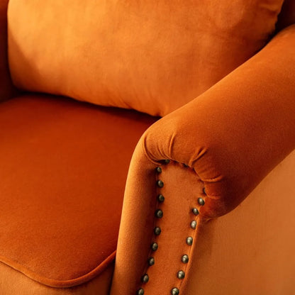 Comfortable Single Sofa with Channel Back and Pillow