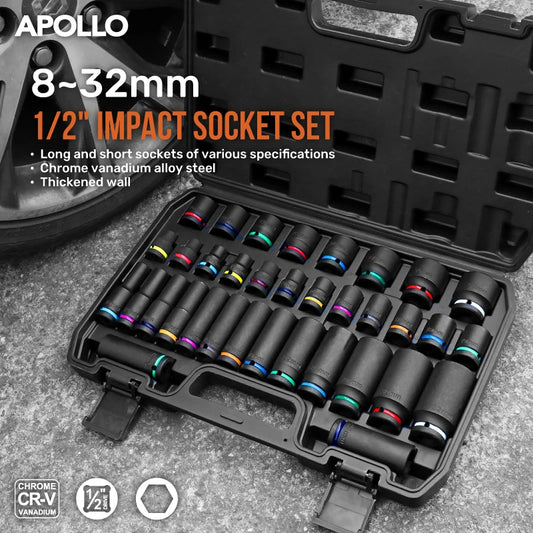 1/2" Drive Deep Impact Socket Set