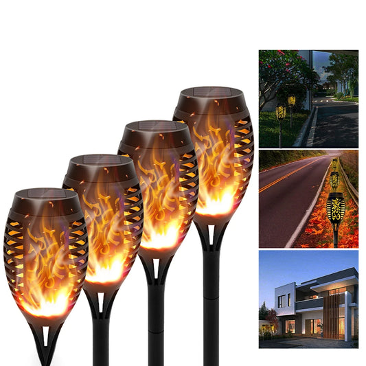 Solar Flame Torch Light LED Flickering Outdoor Night Lamp
