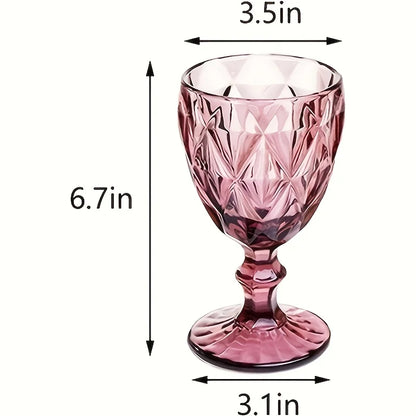 Wine Glasses Set of 12, Unique Pattern High Clear Stemmed Glassware