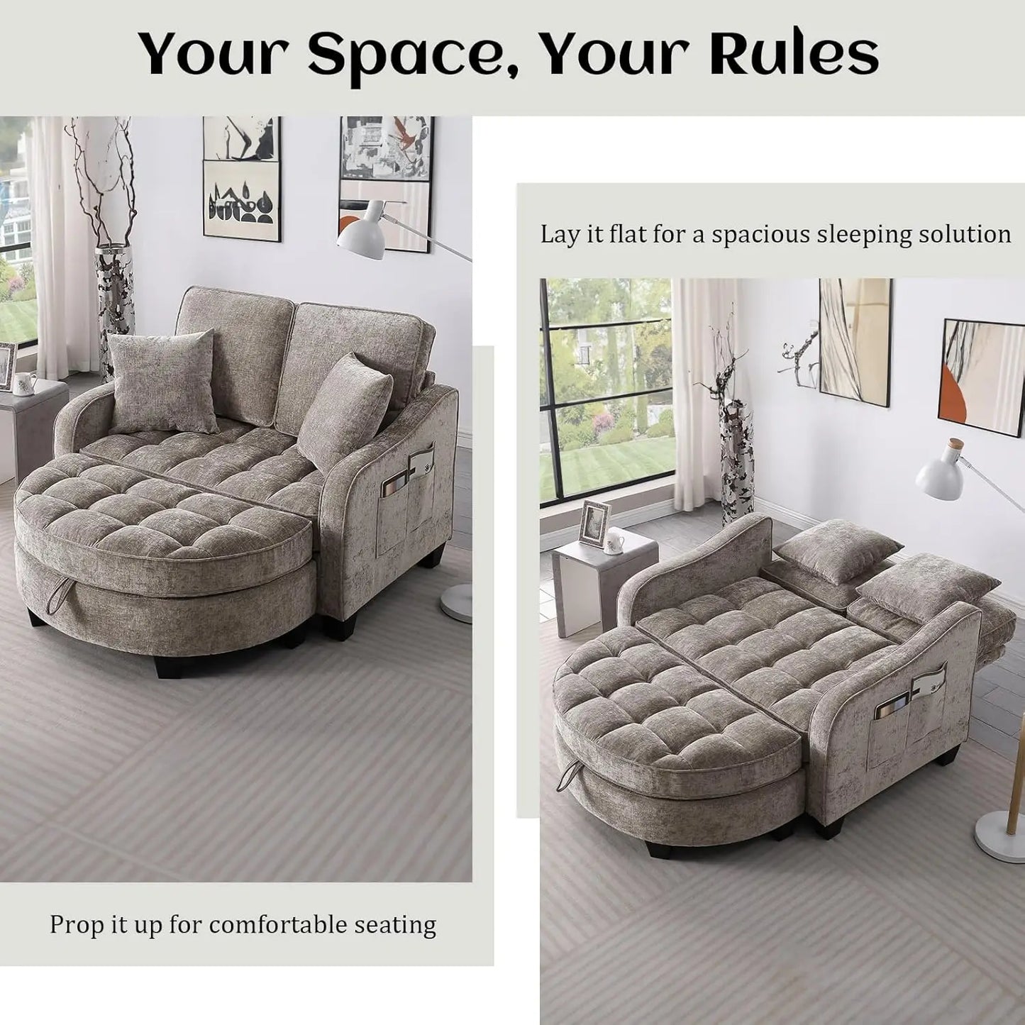 Chaise Lounge Chair Indoor with Ottoman