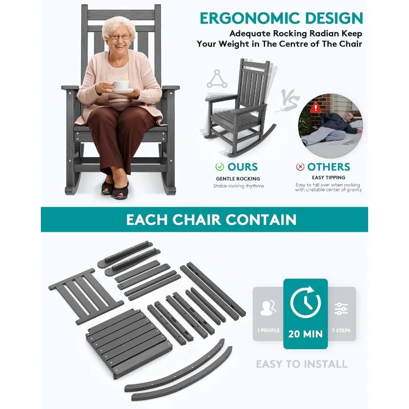 All Weather Porch Rockers for Lawn or Garden