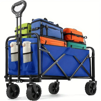 Portable Wagons for Groceries, with All-Terrain Wheels  Drink Holders